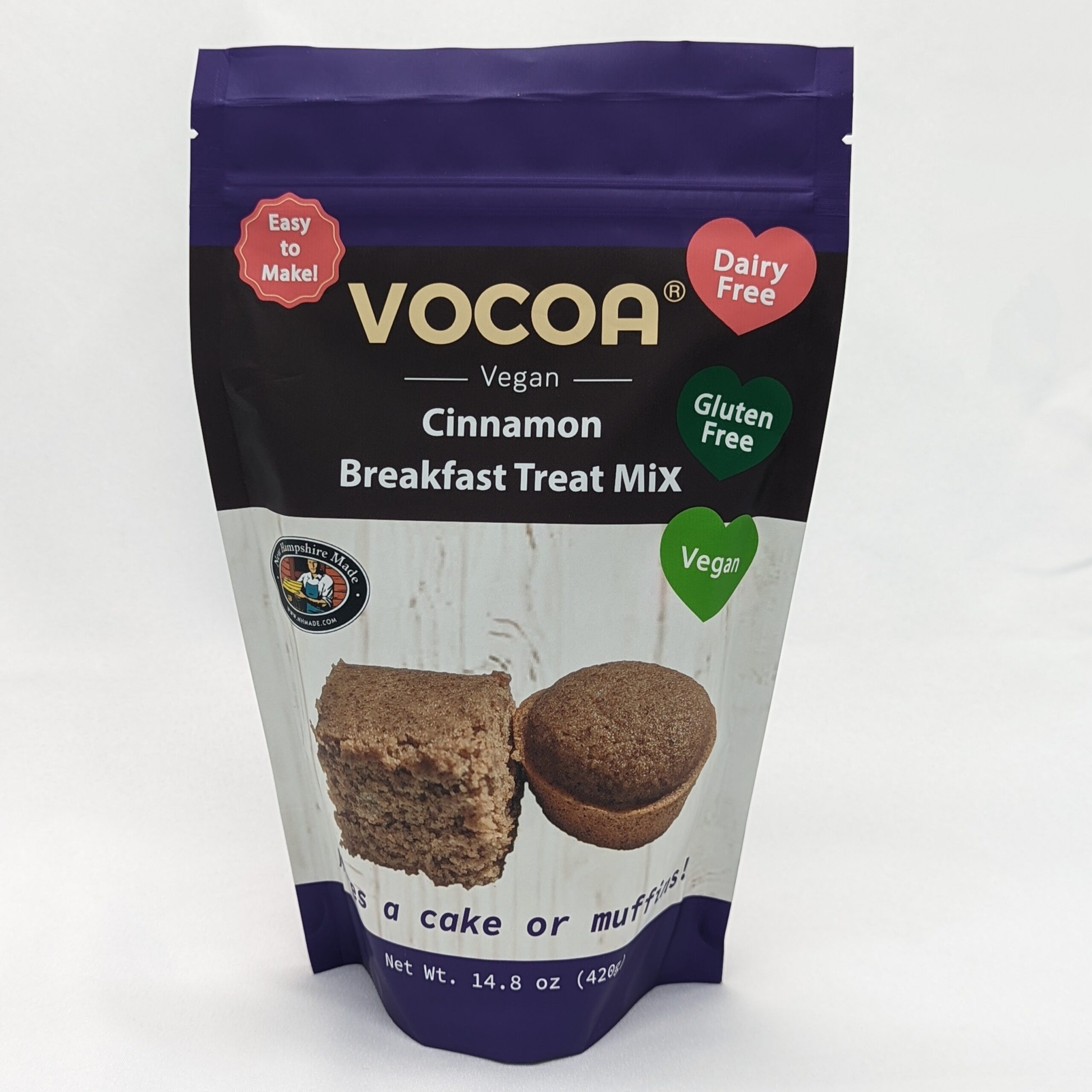 Package of Vocoa Cinnamon Breakfast Treat Mix
