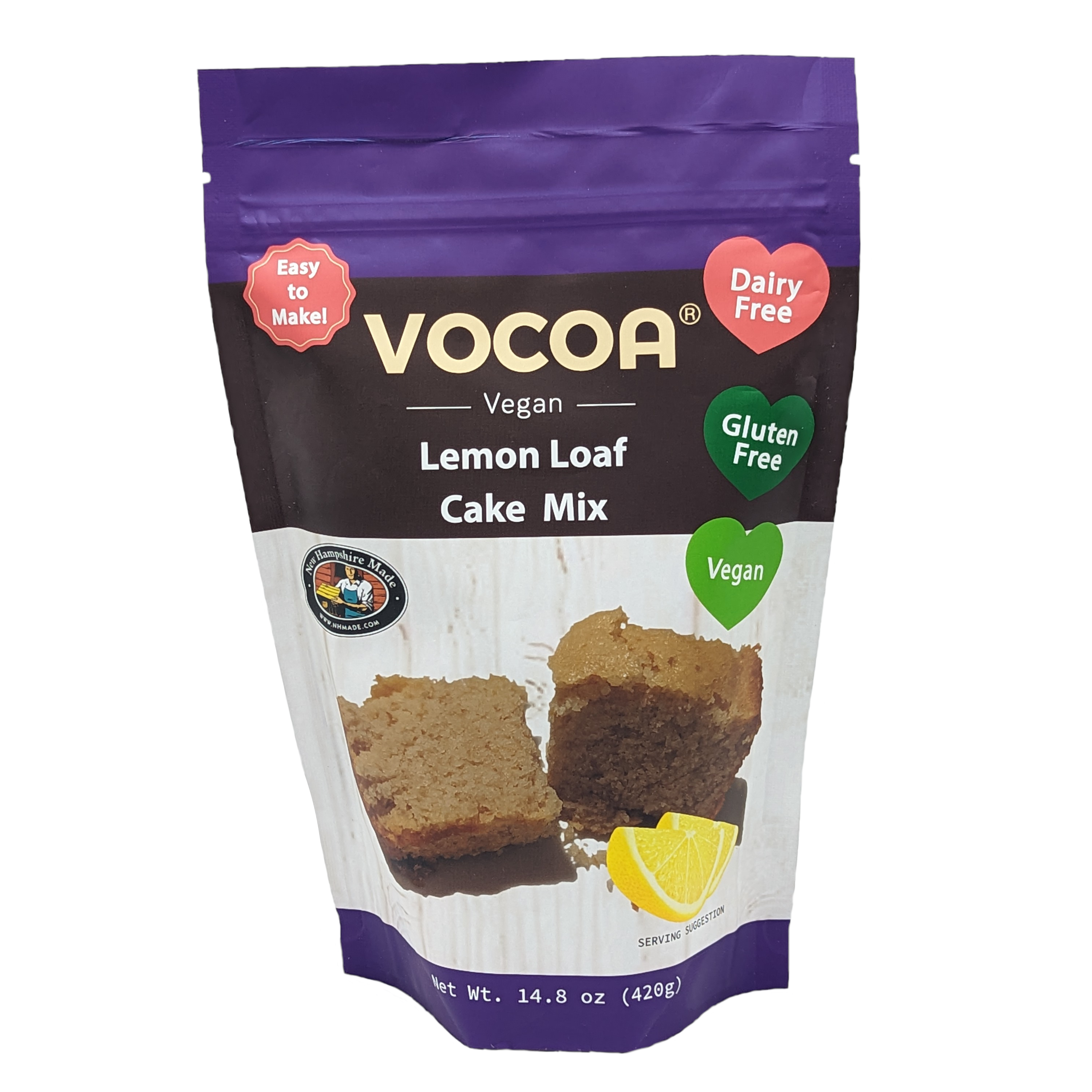 Package of Vocoa Lemon Loaf Mix